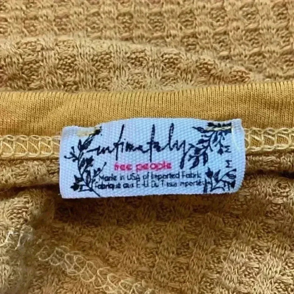 Intimately free people mustard yellow crop top in size medium - Picture 3 of 3